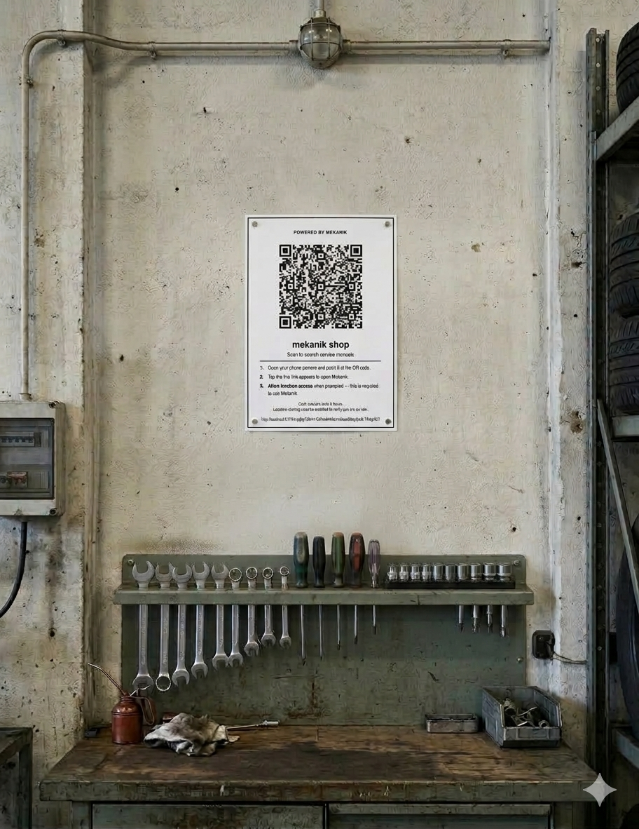 QR code on shop wall